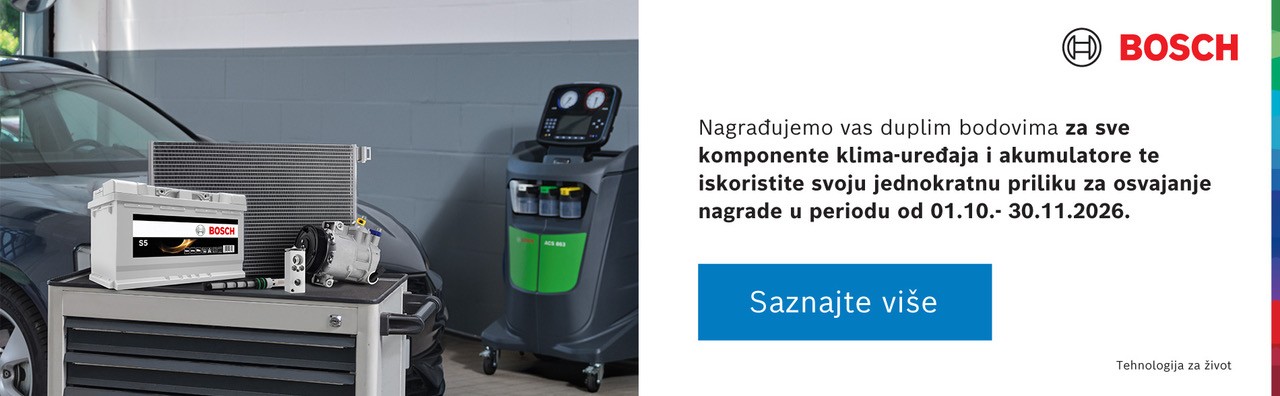 Nagrađujemo vas duplim bodovima za sve komponenete klima uređaja i akumulatora i pružamo vam priliku za osvajanje dodatnih nagrada